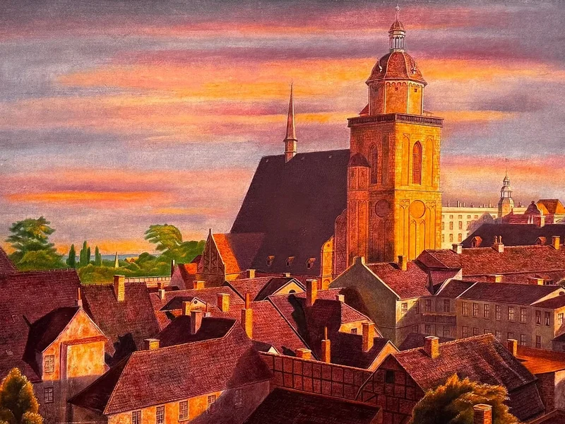 1887-Peter Ludwig Foerster - Veduta della chiesa di Santa Maria a Dessau